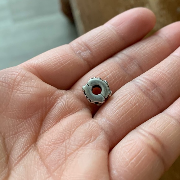 Retired HTF Pandora Blue Tendril Safety Clip Stopper w/ Blue CZ Charm Bead 925 - Picture 9 of 11